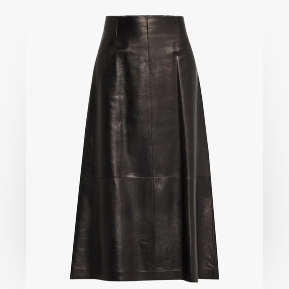 Mango Dresses & Skirts - Mango faux leather dark brown skirt size 6